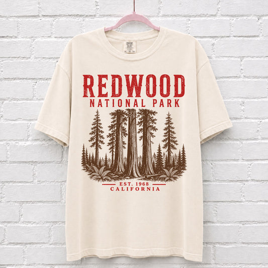 Retro Redwood National Park California T-Shirt