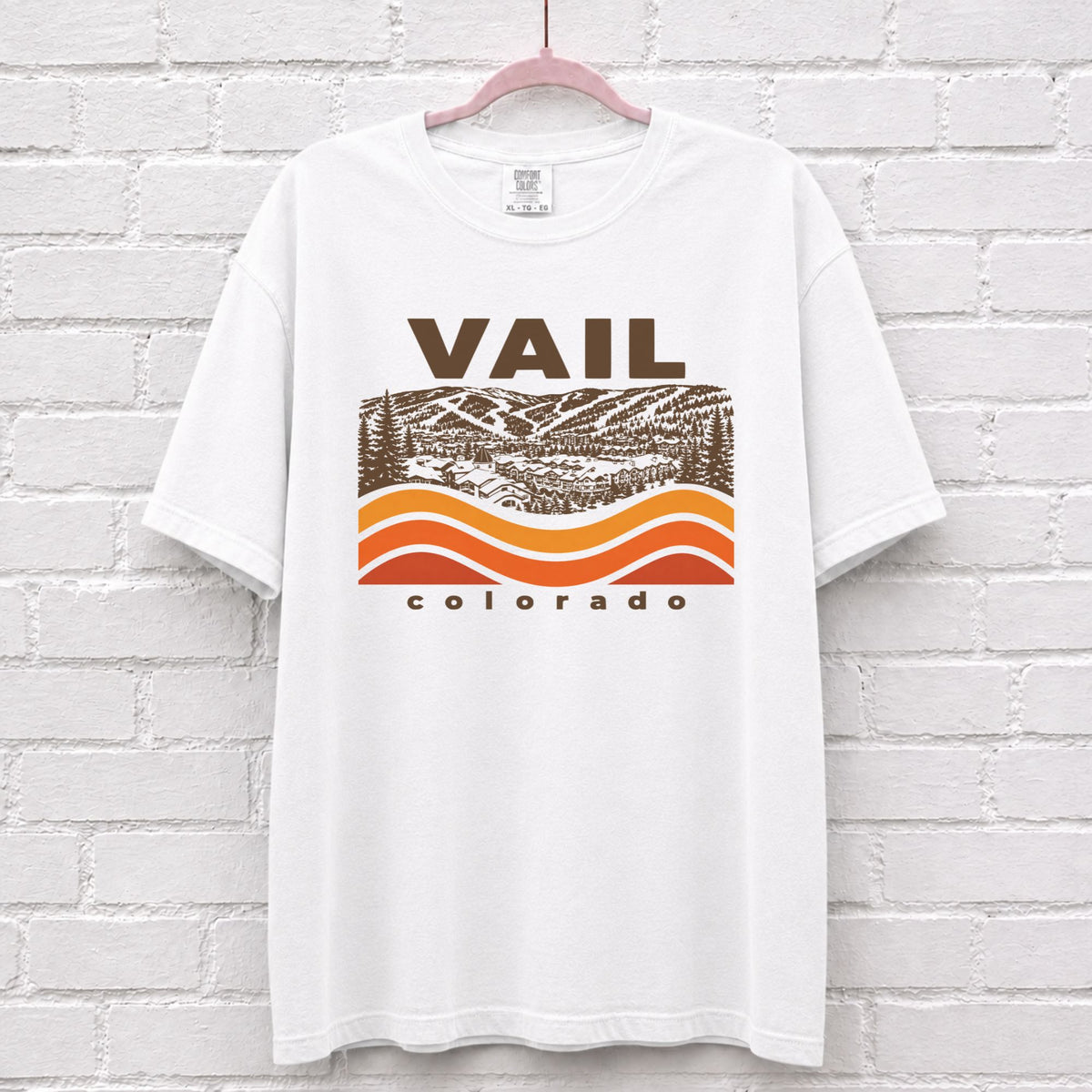 Vail Colorado Sunset Wave Graphic T-Shirt