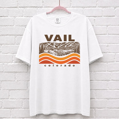 Vail Colorado Sunset Wave Graphic T-Shirt