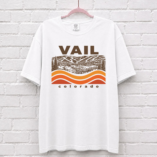Vail Colorado Sunset Wave Graphic T-Shirt