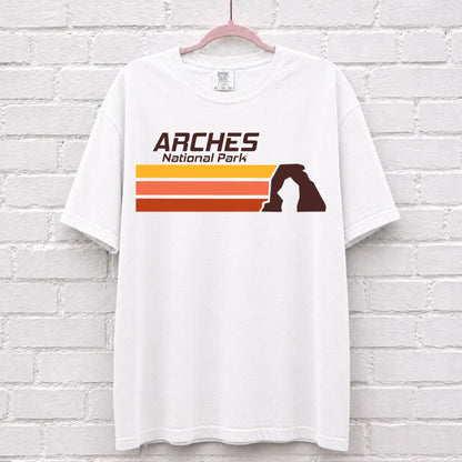 Retro Arches National Park Wave Graphic T-Shirt