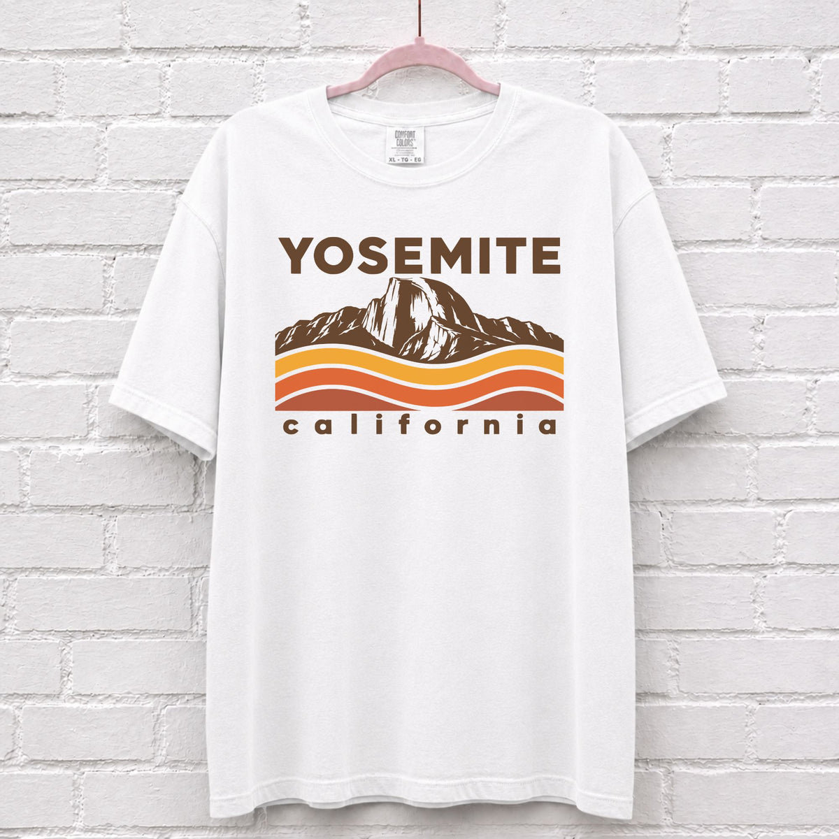 Yosemite California Sunset Wave T-Shirt in White