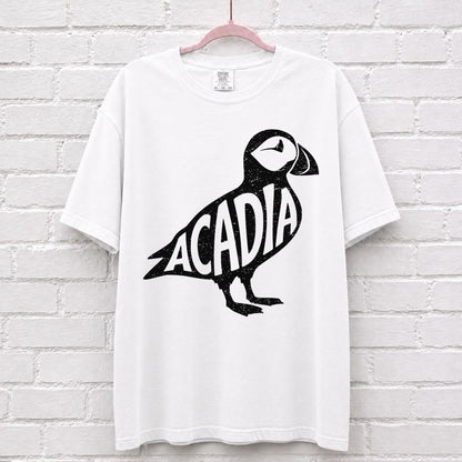Acadia National Park Puffin Graphic T-Shirt in White