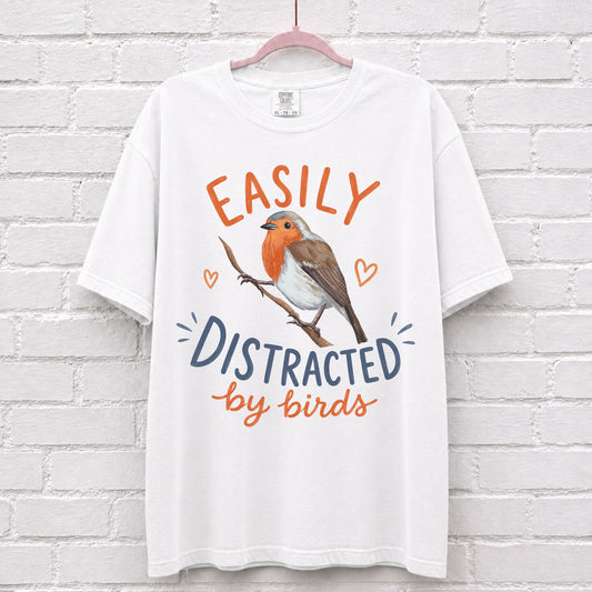 Easily Distracted By Birds Graphic T-Shirt