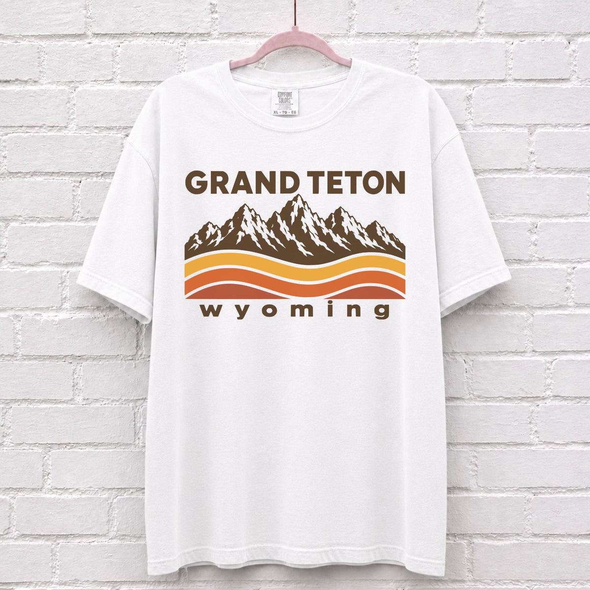 Grand Teton Wyoming Sunset Wave T-Shirt