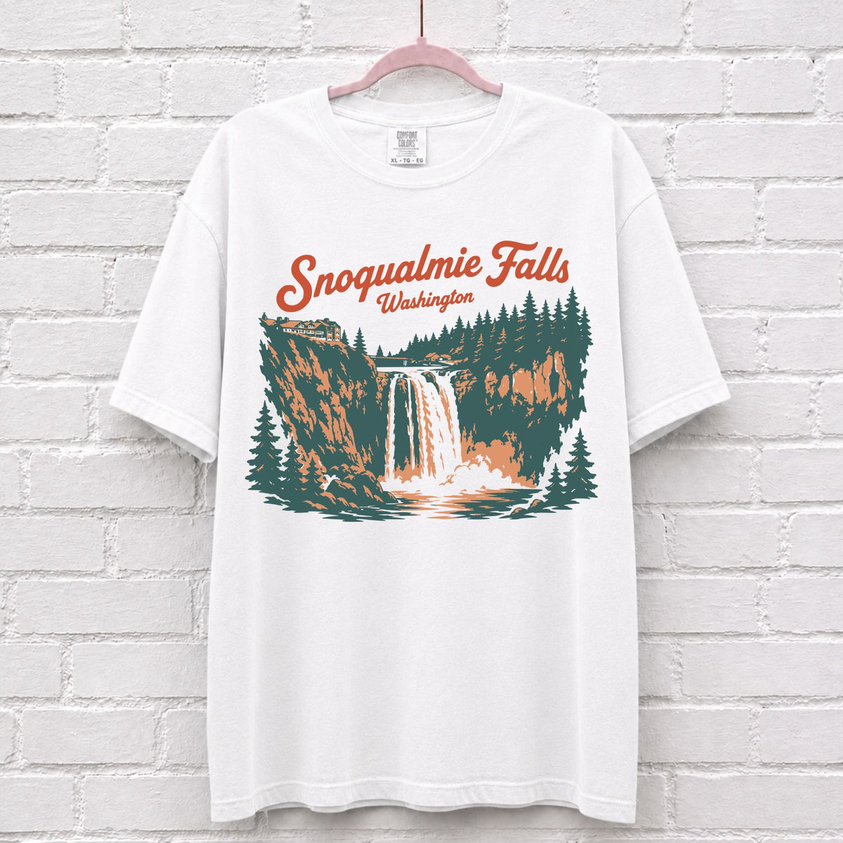 Snoqualmie Washington Waterfall Graphic T-Shirt