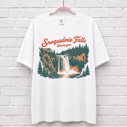 Snoqualmie Washington Waterfall Graphic T-Shirt