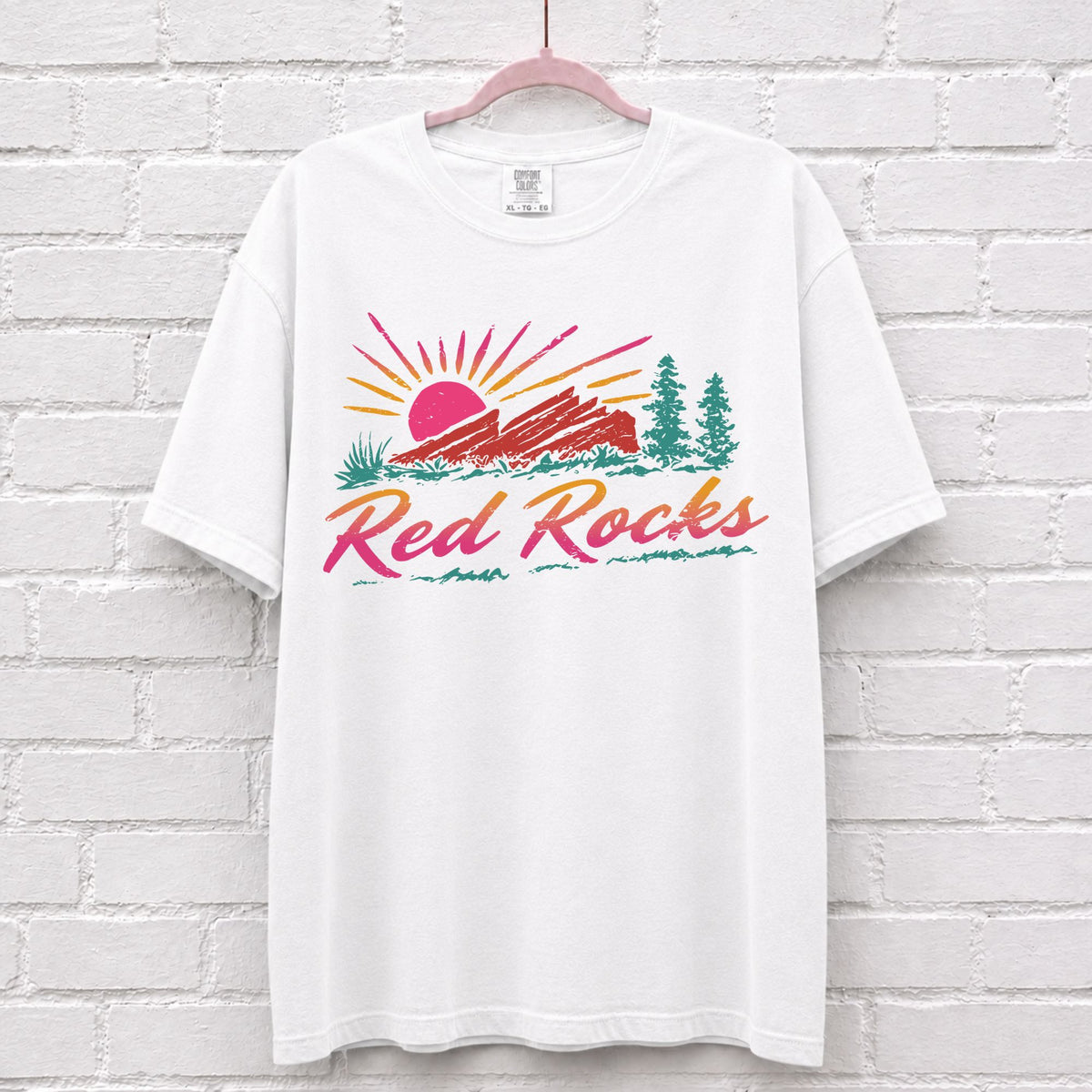 Vintage Red Rocks Sunset T-Shirt – alternate product view