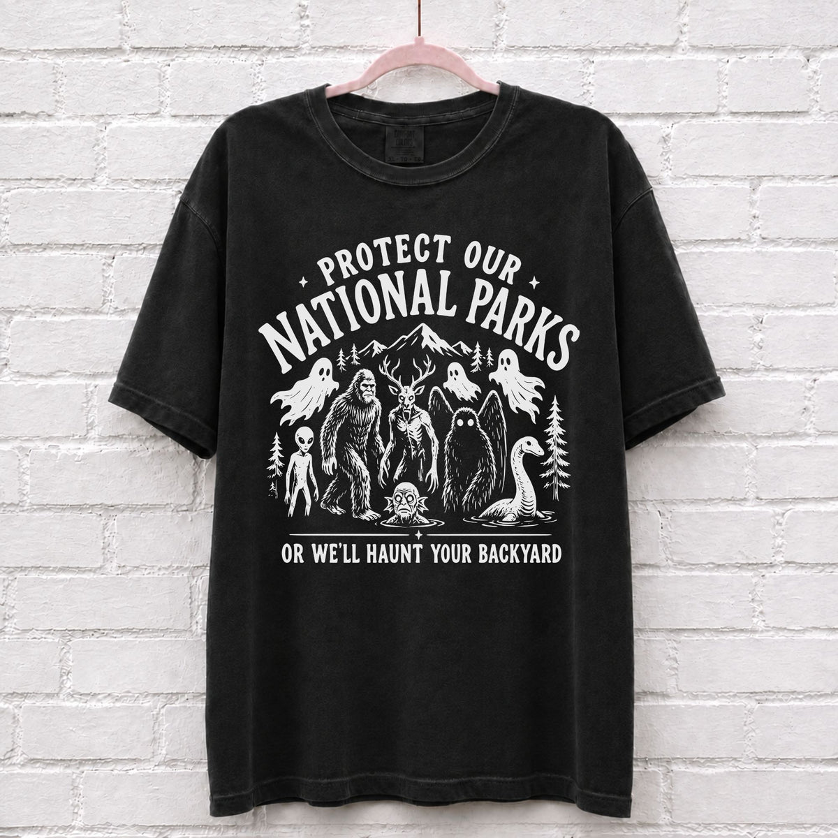 Protect Our National Parks Cryptid Graphic T-Shirt in Black