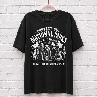 Protect Our National Parks Cryptid Graphic T-Shirt in Black