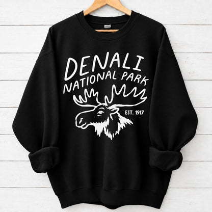 Denali National Park Moose Graphic Sweatshirt