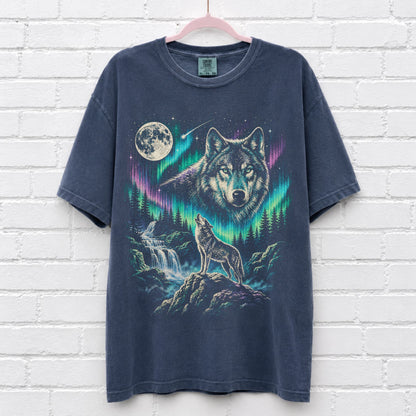 Wolf Vintage 90s Northern Lights T-Shirt – alternate product view