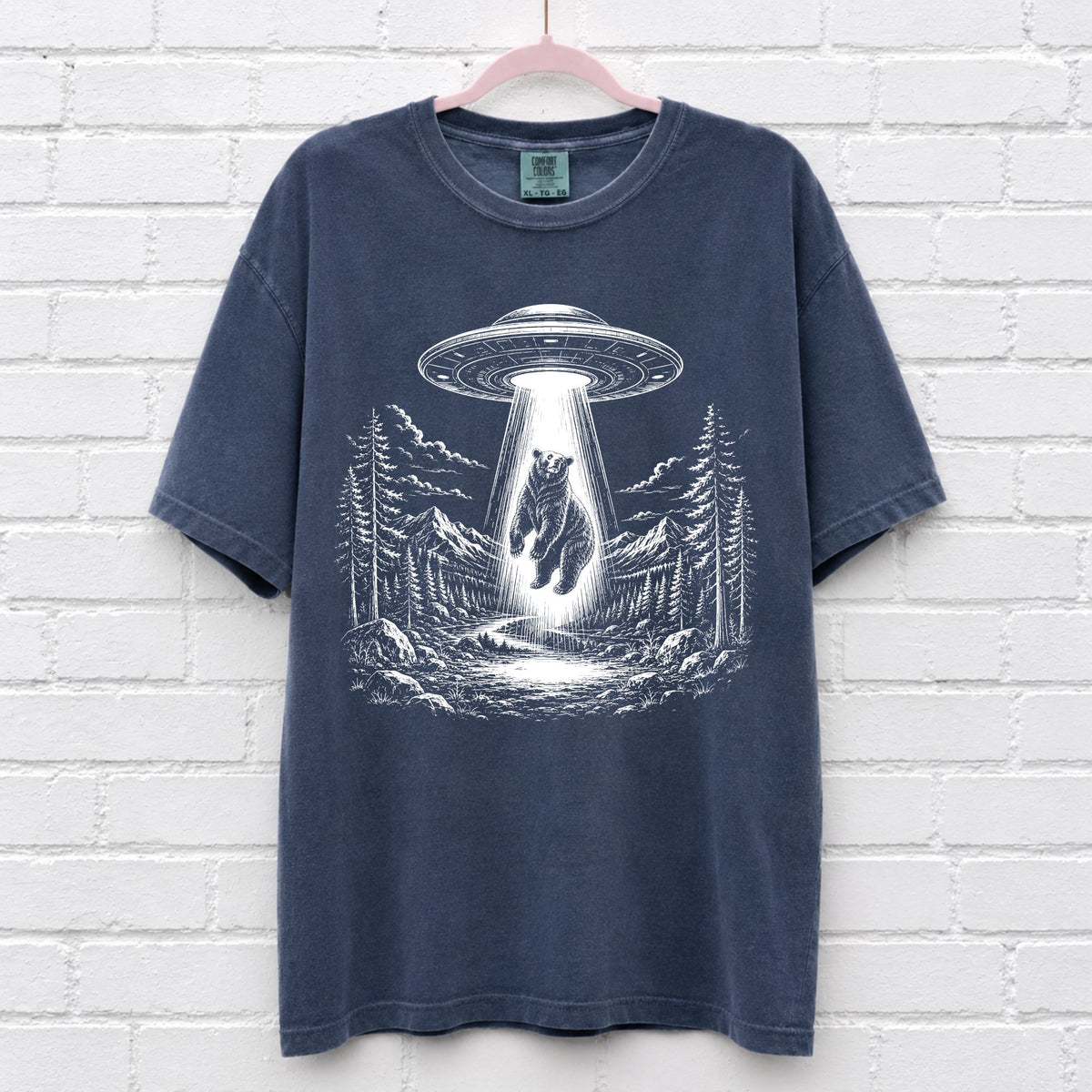 Alien UFO Bear T-Shirt – alternate product view