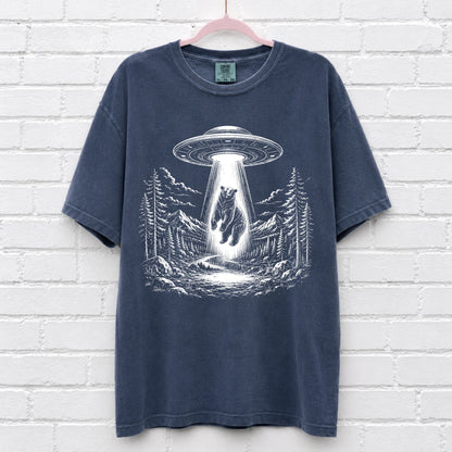 Alien UFO Bear T-Shirt – alternate product view