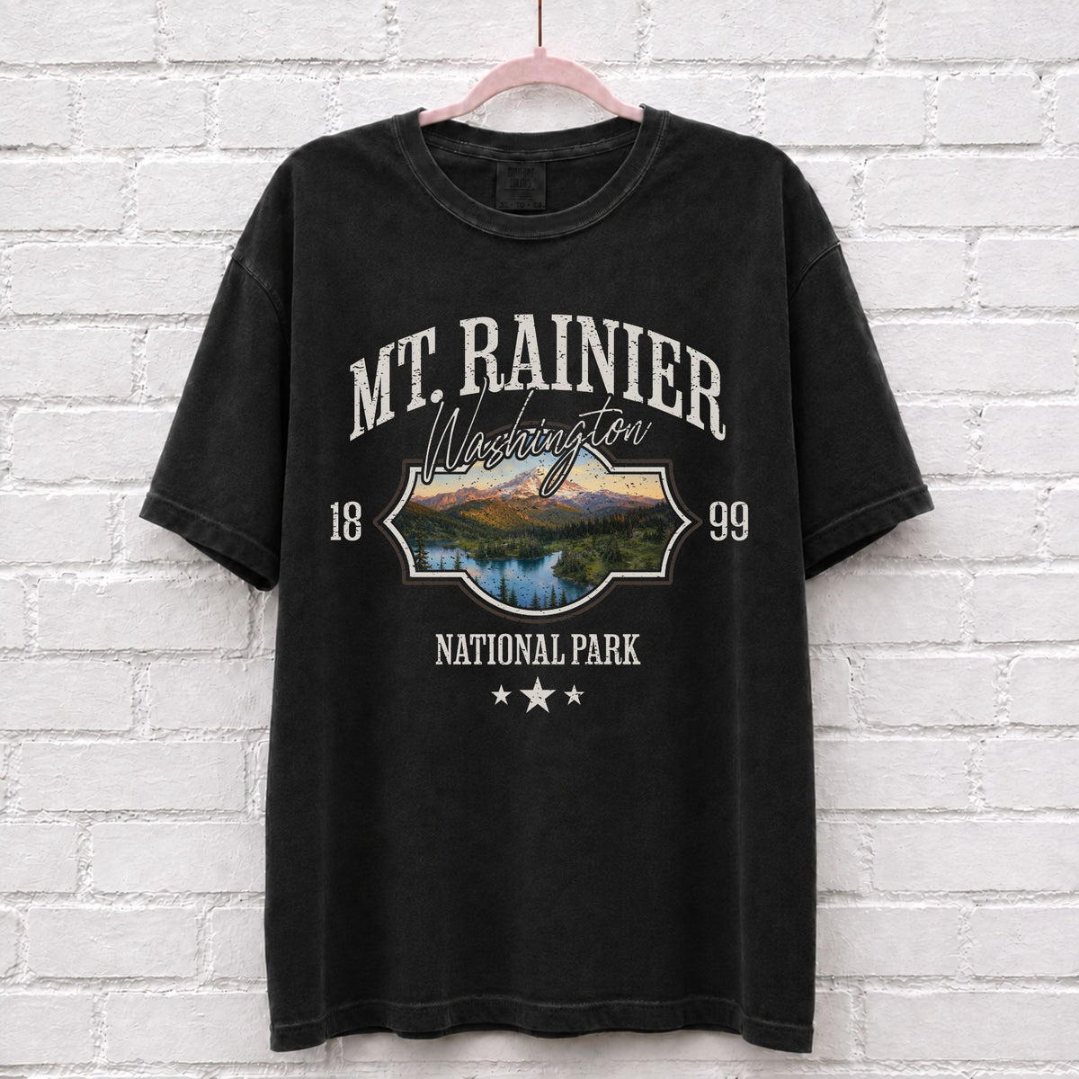 Mount Rainier National Park Washington T-Shirt in Black