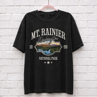 Mount Rainier National Park Washington T-Shirt in Black