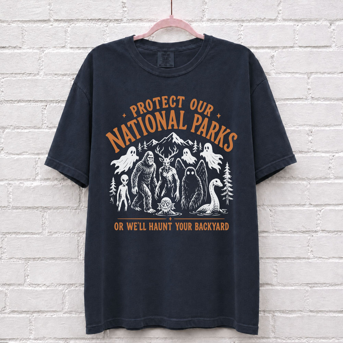 Protect Our National Parks Cryptid T-Shirt in True Navy