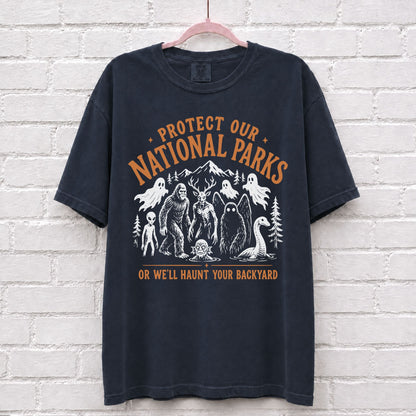 Protect Our National Parks Cryptid T-Shirt in True Navy