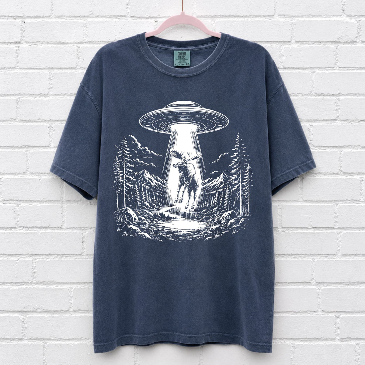 Alien UFO Moose T-Shirt – alternate product view