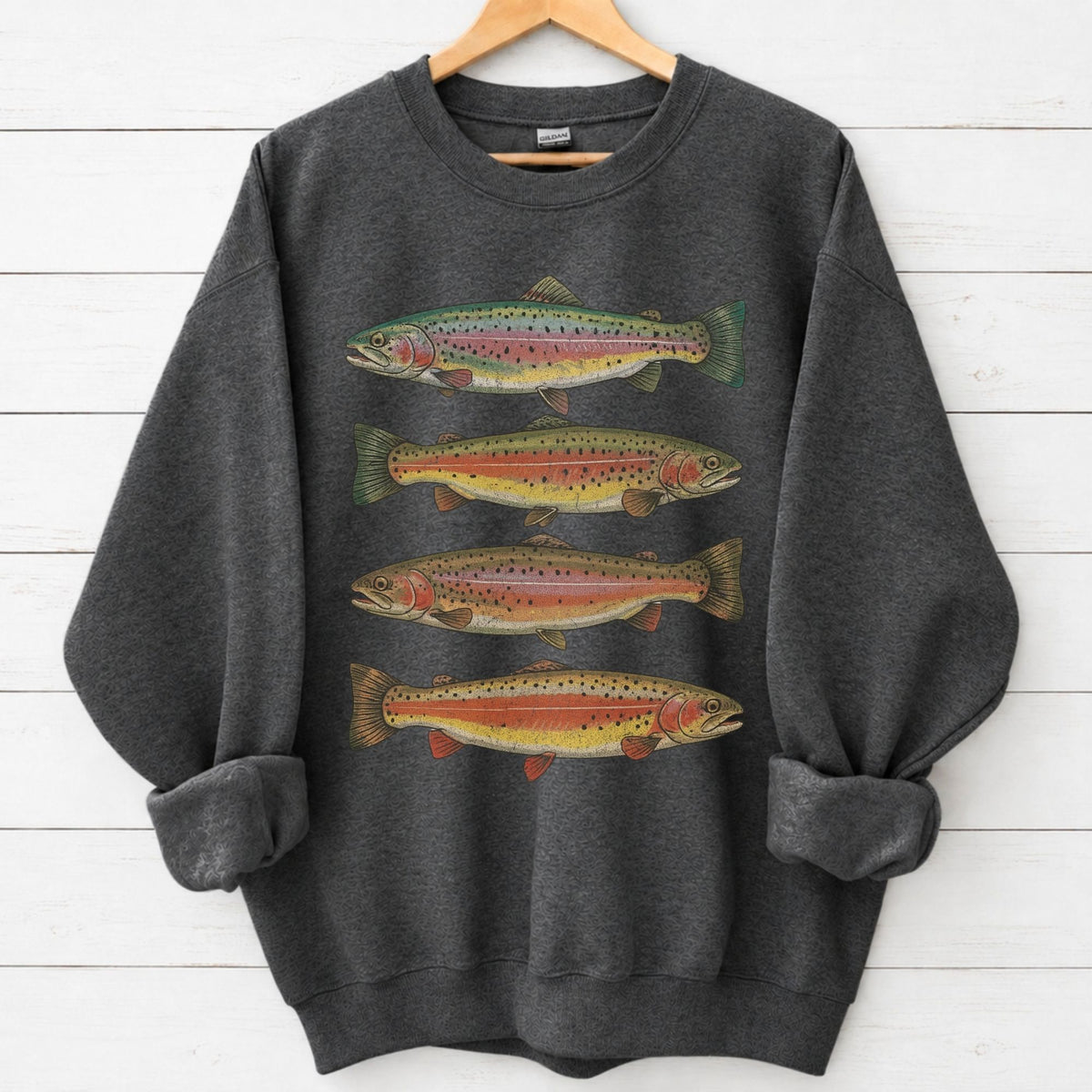 Vintage Rainbow Trout Sweatshirt – alternate product view