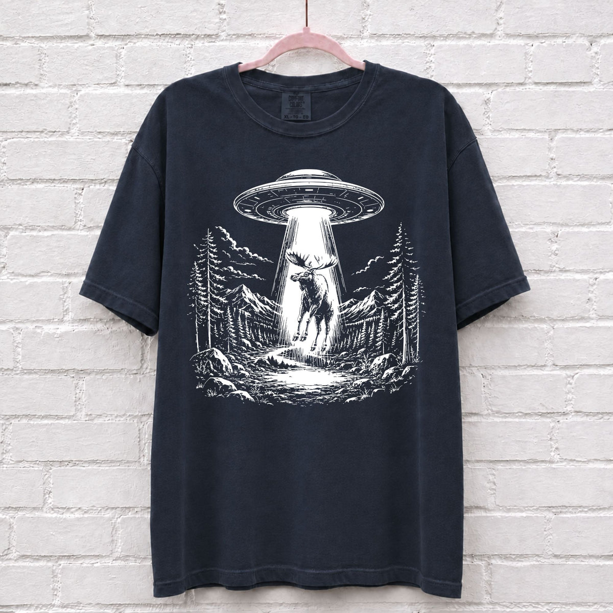 Alien UFO Moose T-Shirt – alternate product view