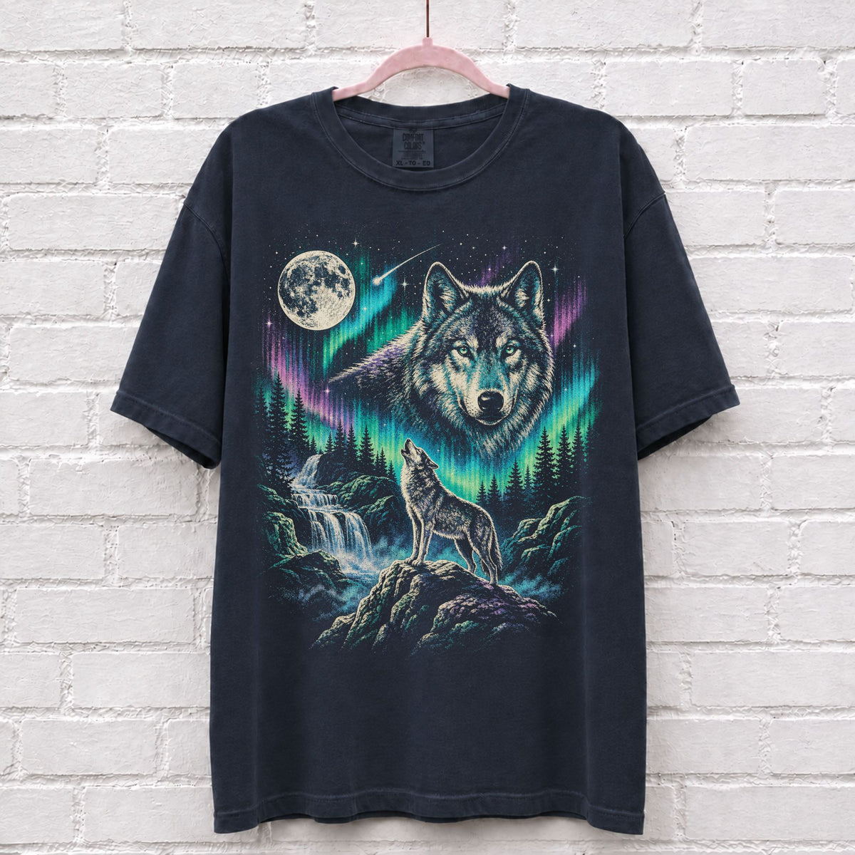 Wolf Vintage 90s Northern Lights T-Shirt – alternate product view
