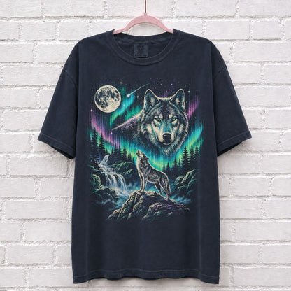 Wolf Vintage 90s Northern Lights T-Shirt – alternate product view