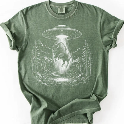 Alien UFO Bison T-Shirt