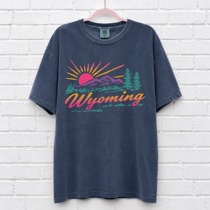 Vintage Wyoming Sunset T-Shirt – alternate product view