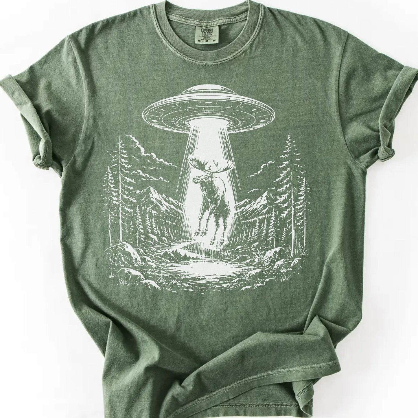 Alien UFO Moose T-Shirt