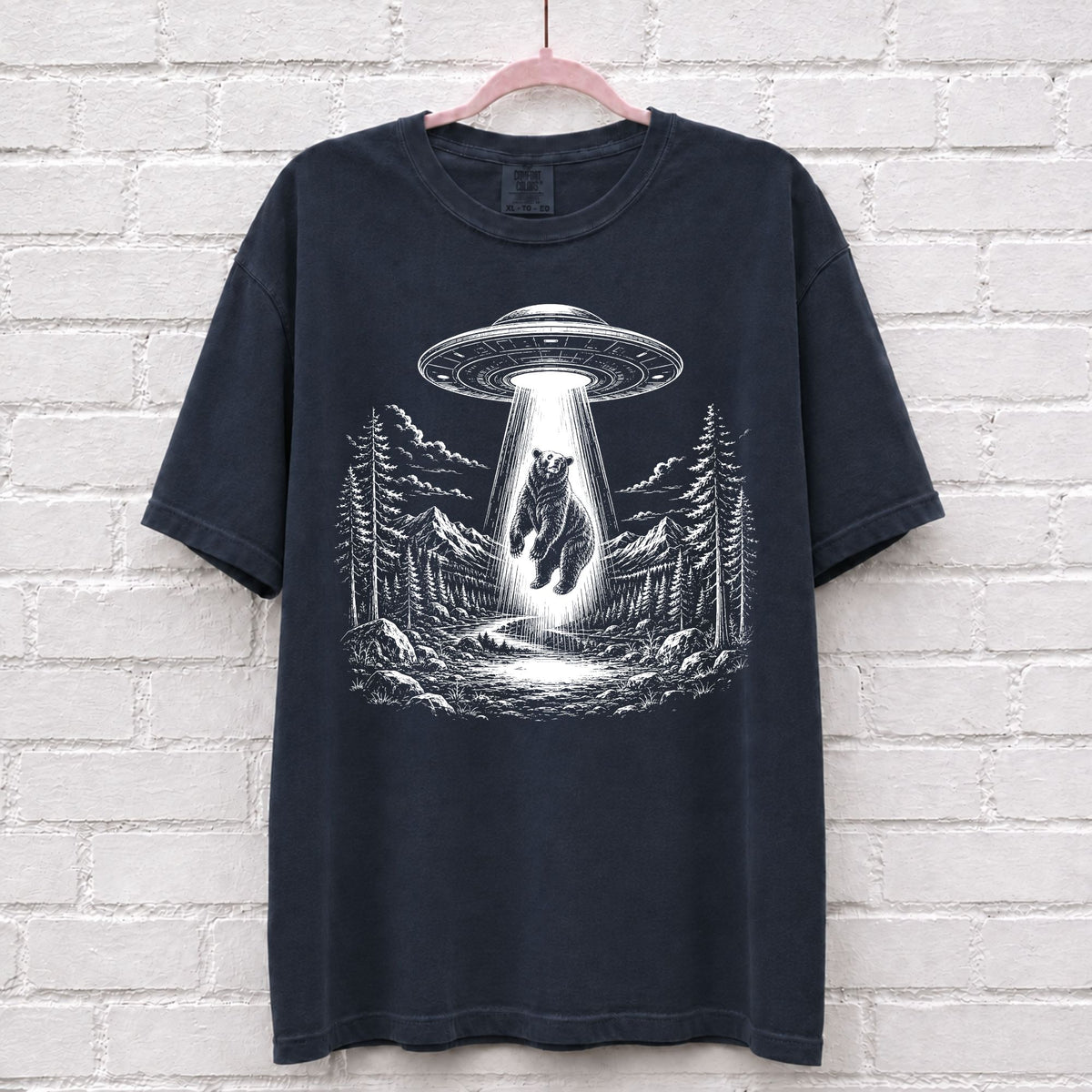 Alien UFO Bear T-Shirt – alternate product view