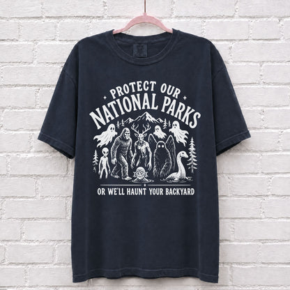 Protect Our National Parks Cryptid Graphic T-Shirt in True Navy