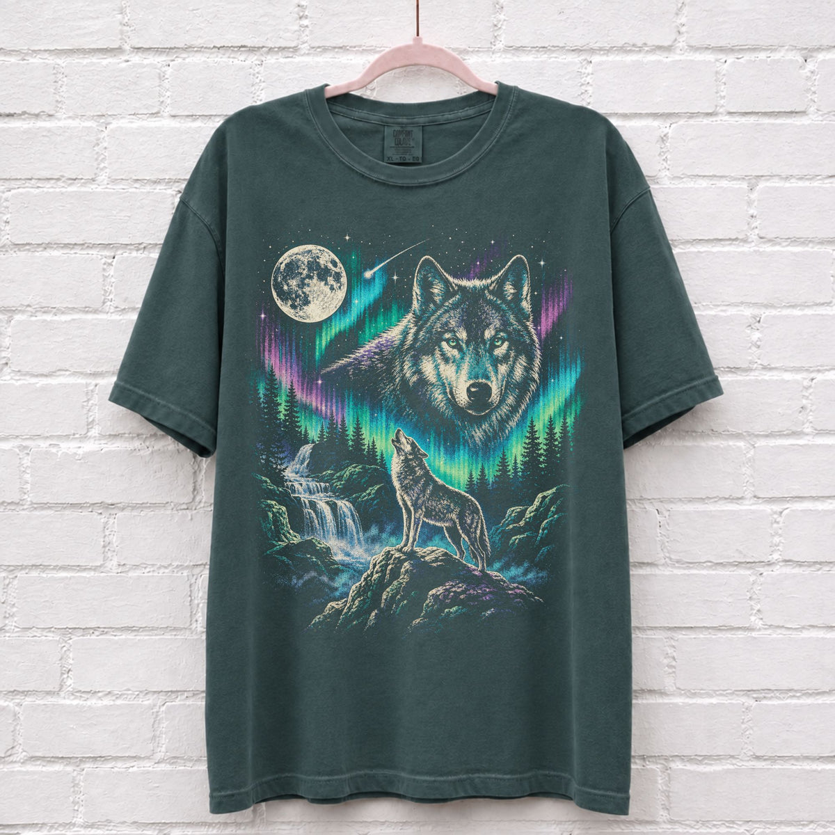 Wolf Vintage 90s Northern Lights T-Shirt – alternate product view