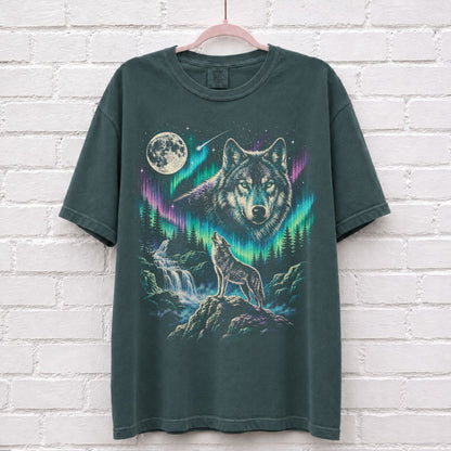 Wolf Vintage 90s Northern Lights T-Shirt – alternate product view