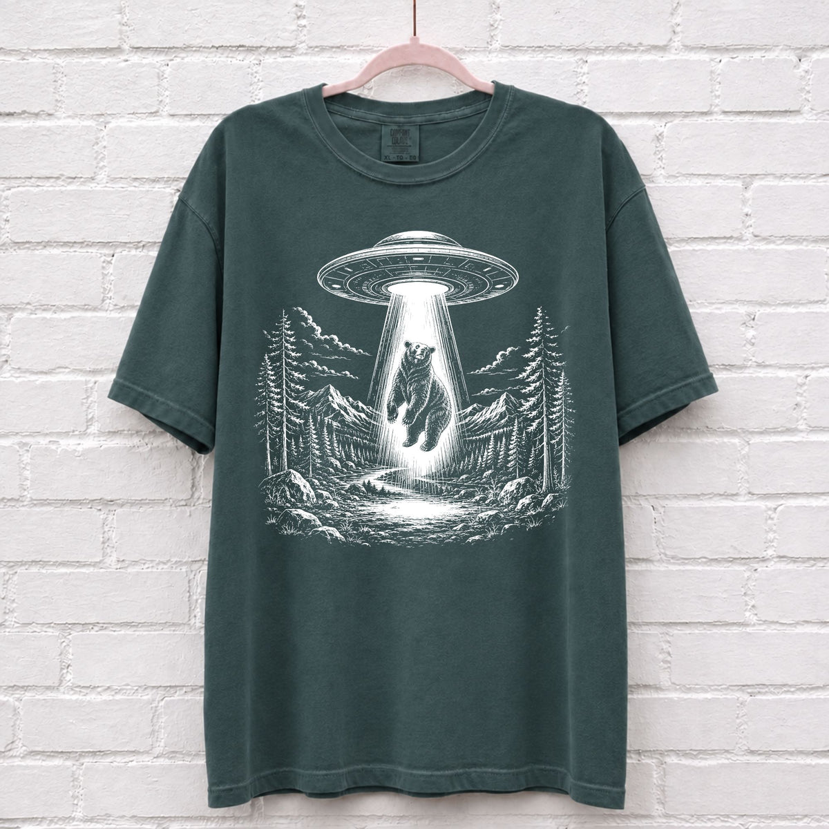 Alien UFO Bear T-Shirt – alternate product view