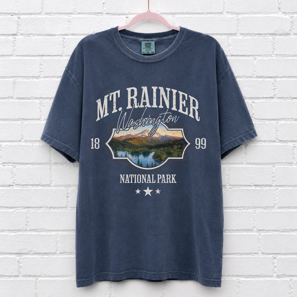 Mount Rainier National Park Washington T-Shirt in Denim