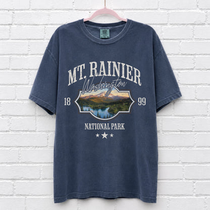 Mount Rainier National Park Washington T-Shirt in Denim