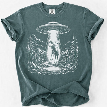 Alien UFO Moose T-Shirt