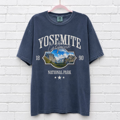 Yosemite National Park Landscape T-Shirt in Denim