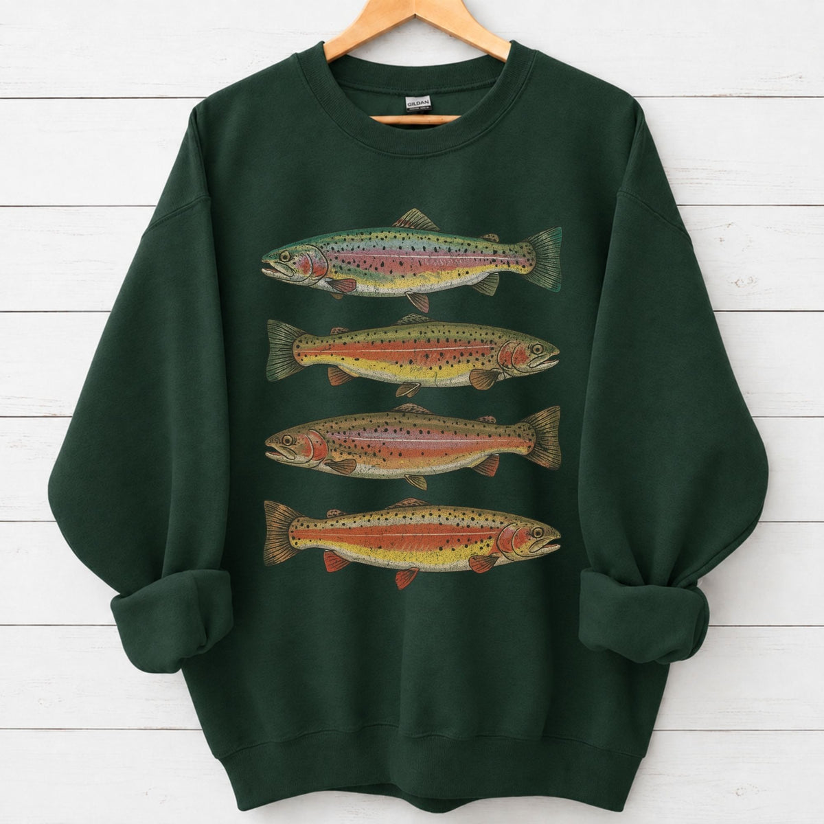 Vintage Rainbow Trout Sweatshirt – alternate product view