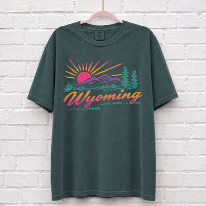 Vintage Wyoming Sunset T-Shirt – alternate product view