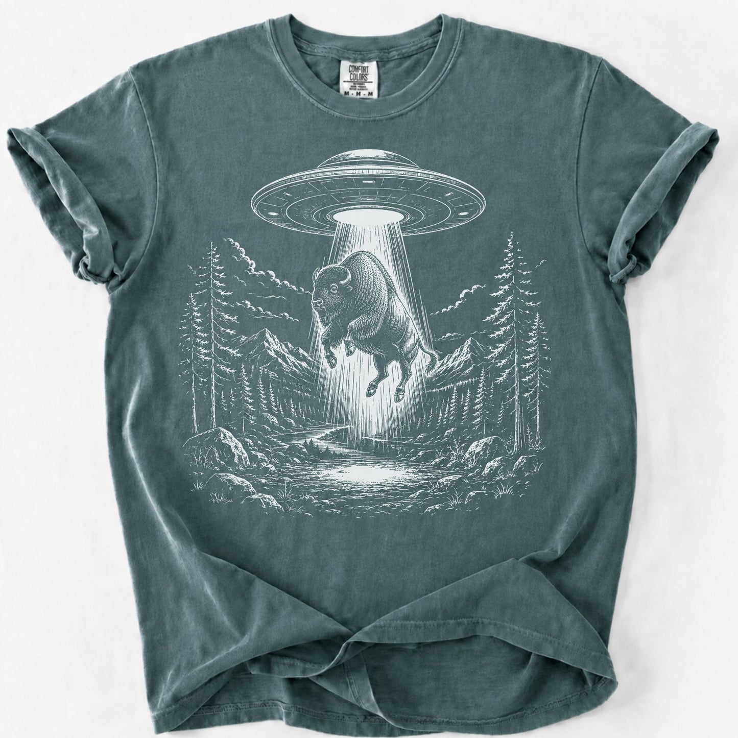 Alien UFO Bison T-Shirt