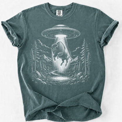 Alien UFO Bison T-Shirt