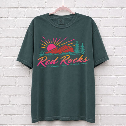 Vintage Red Rocks Sunset T-Shirt – alternate product view