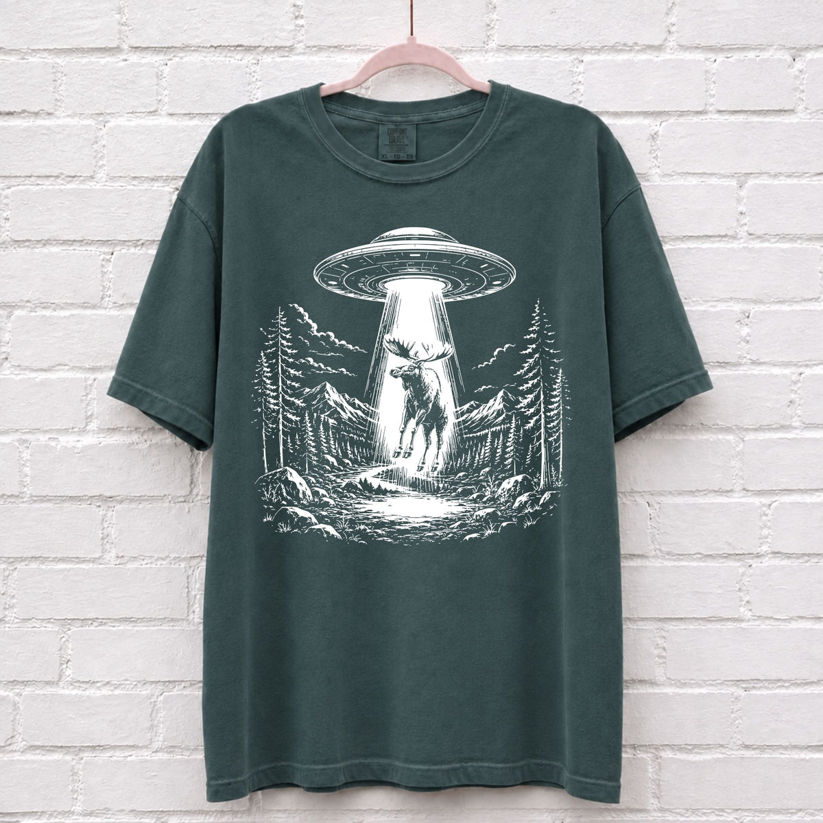 Alien UFO Moose T-Shirt