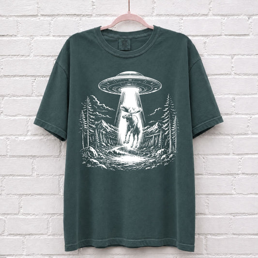 Alien UFO Moose T-Shirt