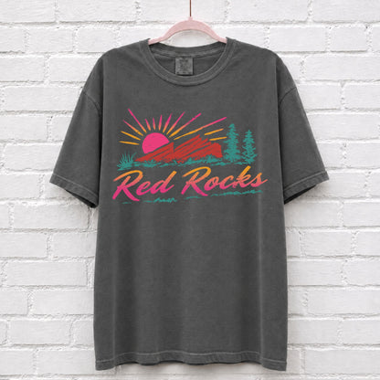 Vintage Red Rocks Sunset T-Shirt – alternate product view