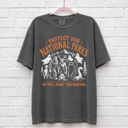 Protect Our National Parks Cryptid T-Shirt in Pepper