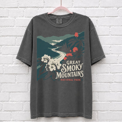 Floral Great Smoky Mountains T-Shirt – alternate product view