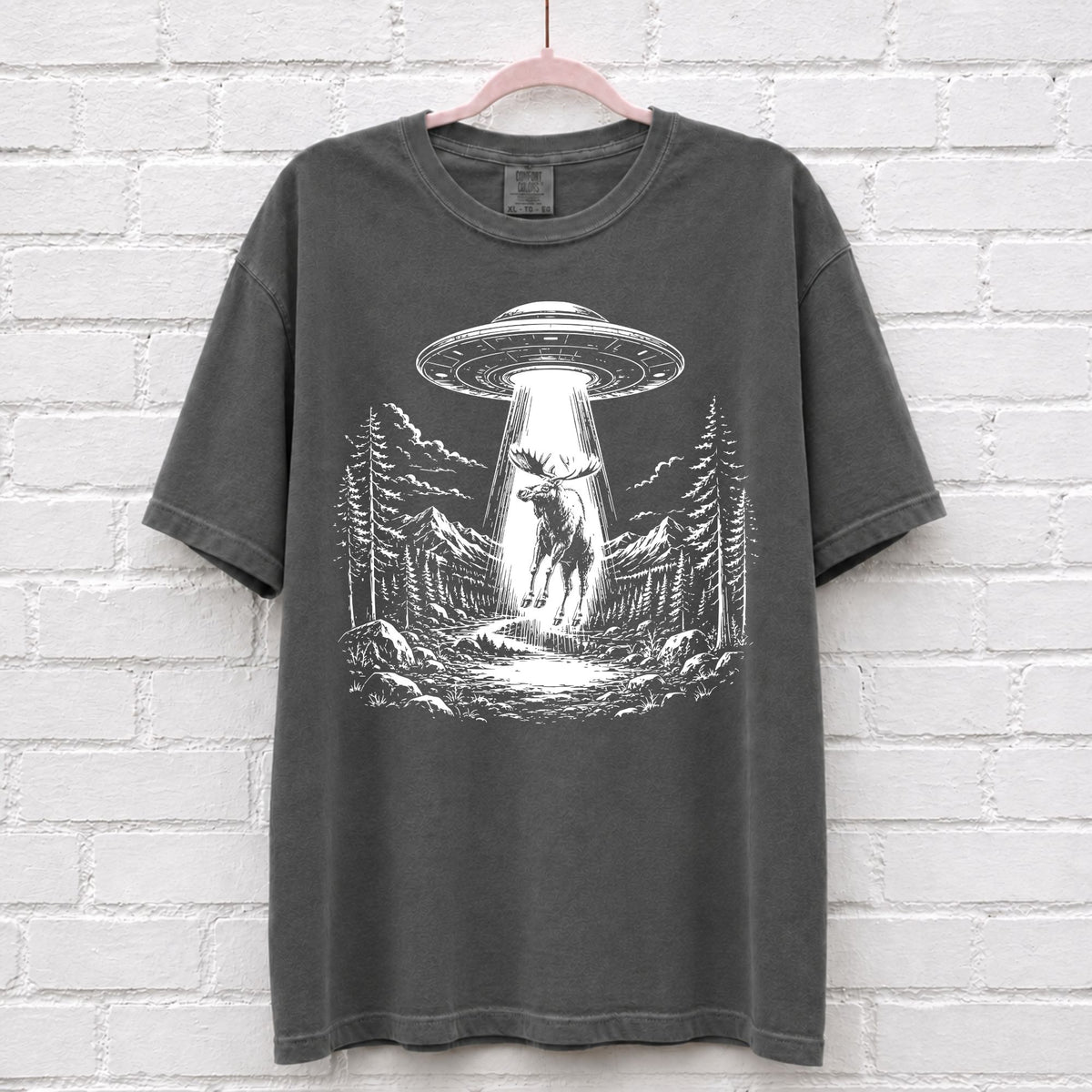 Alien UFO Moose T-Shirt – alternate product view
